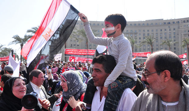 Hundreds of thousands made their way to Tahrir Square today where they cheered, danced, and waved flags. With the resignation of Prime Minister Ahmed Shafiq Thursday, supporters of Egypt's revolution had reason to celebrate. Cairo, Egypt.