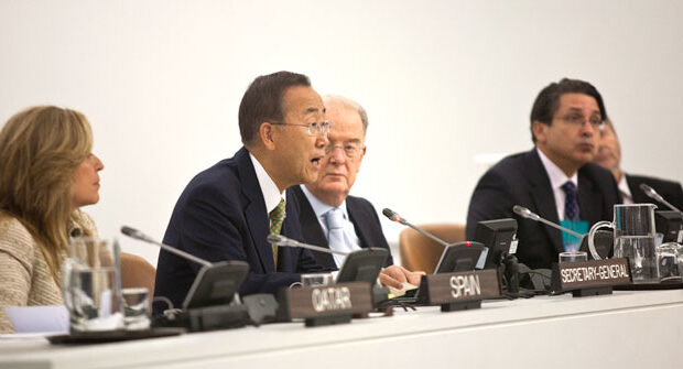 UN Secretary General Ban ki-Moon speaks at UNAOC Ministerial Meeting